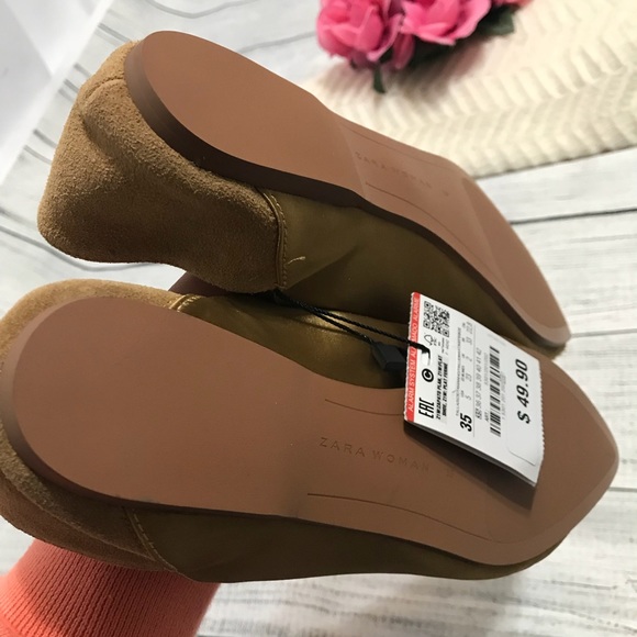 [Zara] Frayed Flat Satin Slippers NWT - Picture 5 of 8